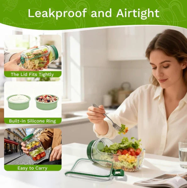 Portable Salad Container Jar